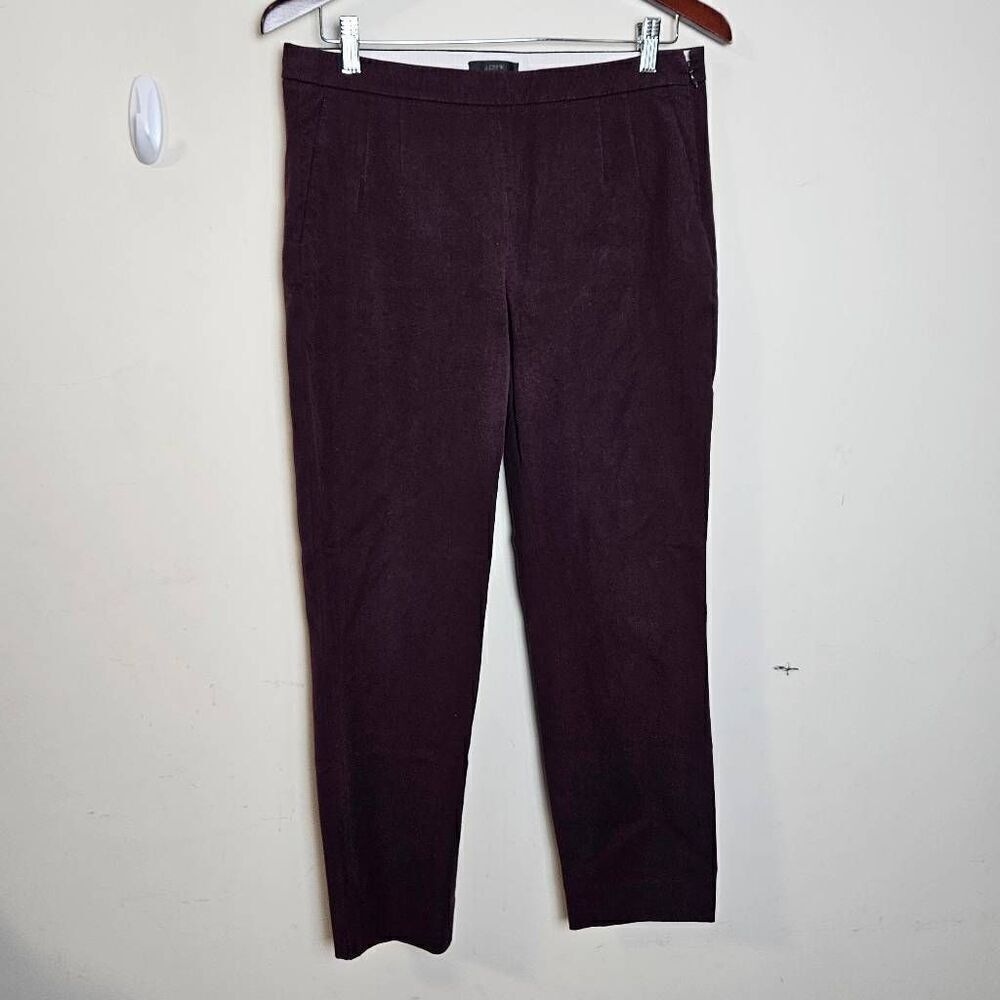 JCrew Martie pant in bi-stretch cotton in Maroon Size 8